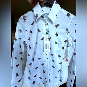 🆕 Schōffel: 🤍🤍Norfolk Shirt French Partridge Print Button Shirt🤍🤍
